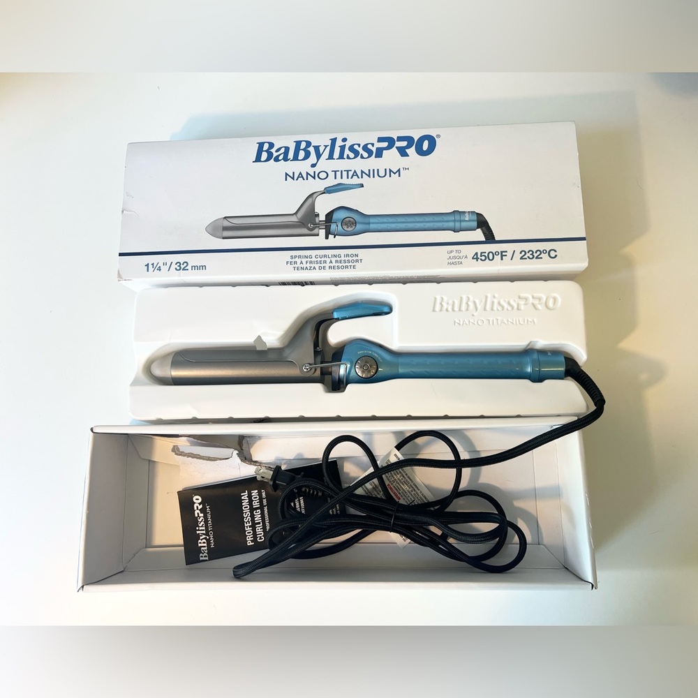 BaBylissPRO Titanium Blue Curling Wand 1.25”
